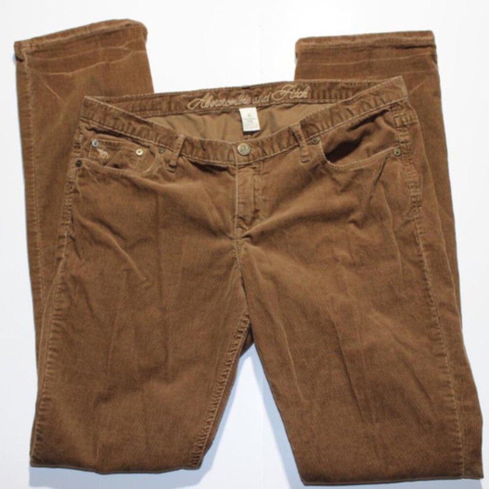 Abercrombie & Fitch Women's Fine Corduroy Jeans sz 8 Brown